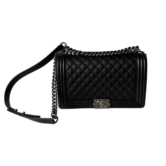 Chanel Boy Flap Bag Quilted Caviar Medium - Picture 1 of 5